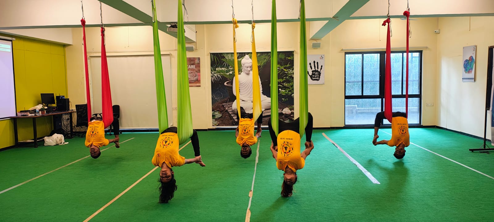 Yoga practice at Ayush Anand Institute