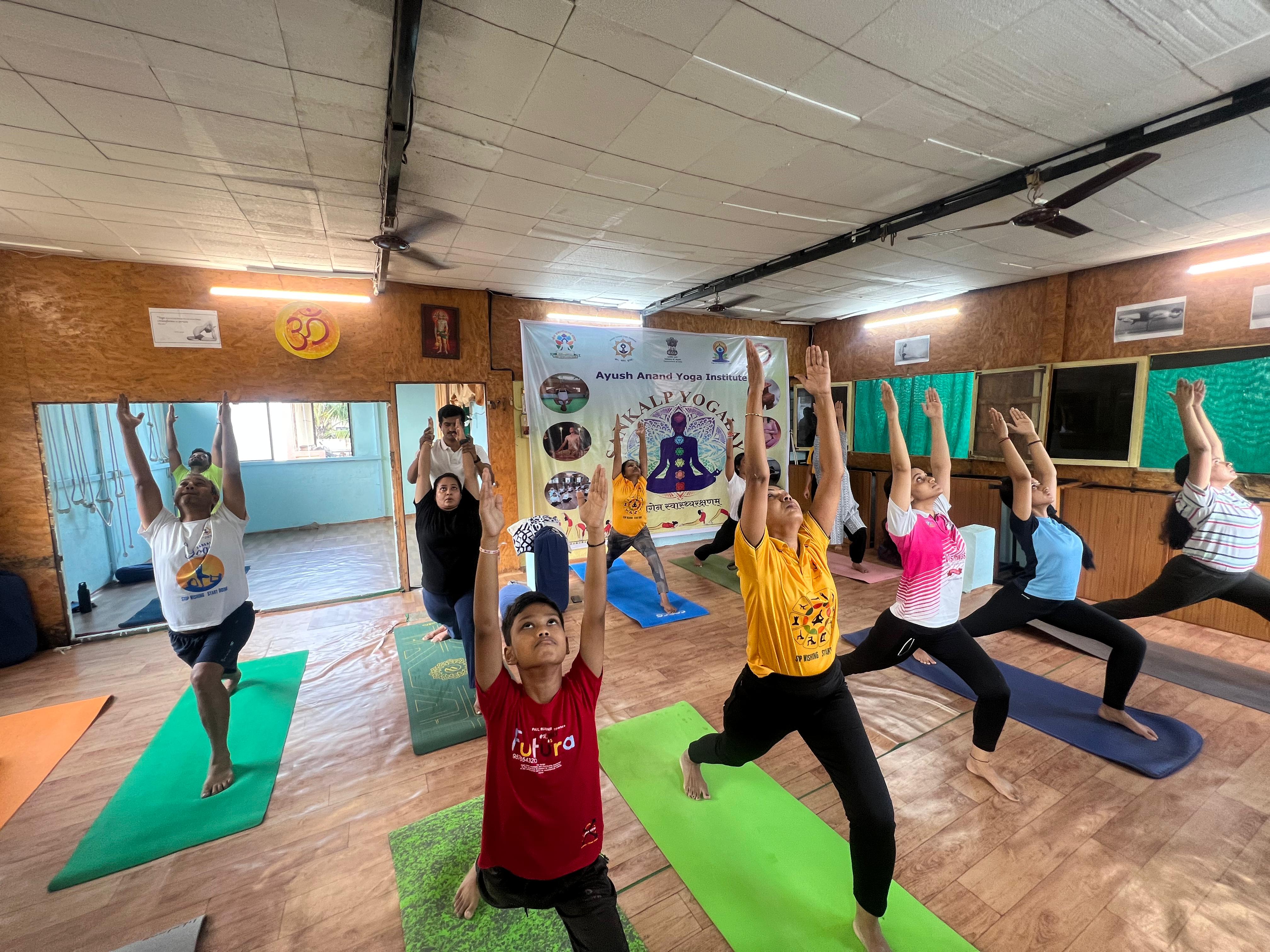 Yoga session at institute